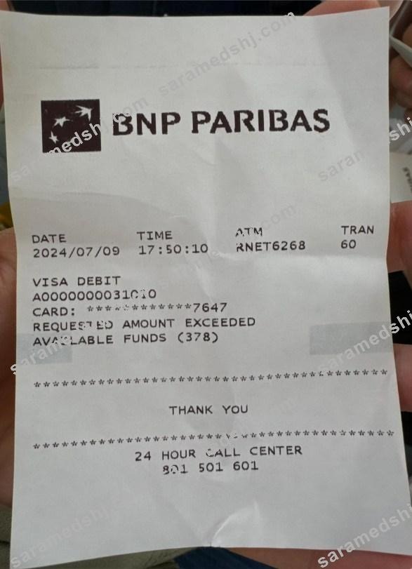 France BNP Paribas payment check